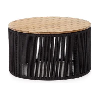 Kave Home Outdoor Salontafel 'Dandara' Acaciahout en touw, 70cm, kleur Zwart Kave Home Outdoor Salontafel 'Dandara' Acaciahout en touw, 70cm, kleur Zwart
