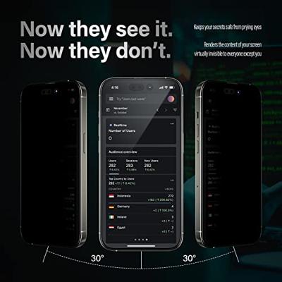 PanzerGlass ® Privacy Screen Protector Apple iPhone 14 Pro Max | Ultra-Wide Fit w. EasyAligner