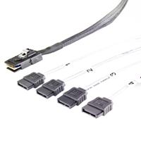 Fantec 2166 kabeladapter/verloopstukje Mini SAS 4x SATA Zwart - thumbnail