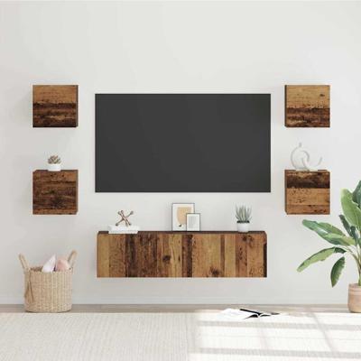 Tv-meubelset Anders met opslag 6 pcs Oude hout Medium 120 x 30 x 30 cm