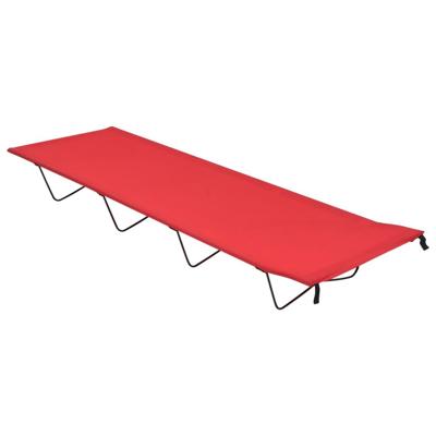 Campingbed 180x60x19 cm oxford stof en staal rood Campingbed 180x60x19 cm oxford stof en staal rood
