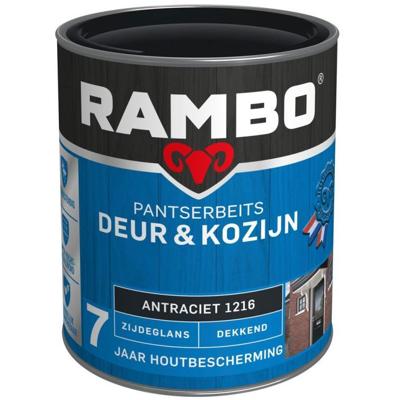 Rambo Pantserbeits Deur & Kozijn Zijdeglans Dekkend 750 ml - Antraciet