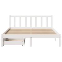 Bedframe zonder matras massief grenenhout wit 140x190 cm - thumbnail