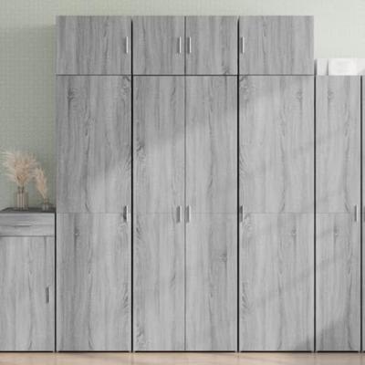 Hoge kast 70x42,5x185 cm bewerkt hout grijs sonoma eikenkleurig
