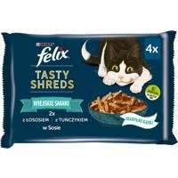 FELIX Tasty Shreds met zalm en tonijn - 4x 80g - thumbnail