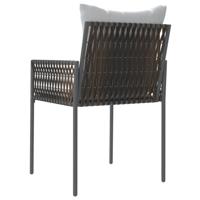 Tuinstoelen 4 st met kussens 54x61x83 cm poly rattan bruin - thumbnail