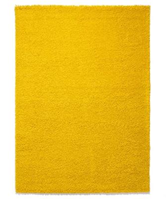 Tapeso Hoogpolig vloerkleed shaggy Trend effen - geel - 80x150 cm