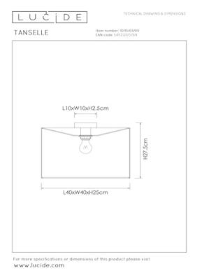 Lucide TANSELLE - Plafonnière - Ø 40 cm - 1xE27 - Multicolor