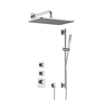 Hotbath Gal - GL106 - Inbouw Regendoucheset - Chroom - 2 Stopkranen - Thermostatisch - Wandarm 35 cm - Hoofddouche 270x400 mm - Staafhanddouche - Glijstang 900 mm - met GL106 - V01 - thumbnail