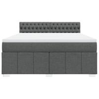 Boxspring met matras stof donkergrijs 180x200 cm - thumbnail
