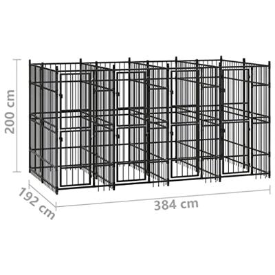 Hondenkennel 7,37 m² staal