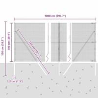 VidaXL Afrasteringspaal zilver 10 x 1 m (12 x 12 mm gaas) staal - thumbnail