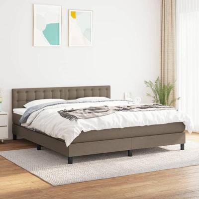 Boxspring met matras stof taupe 180x200 cm