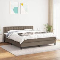 Boxspring met matras stof taupe 180x200 cm - thumbnail