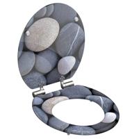 MDF WC-bril GREY STONE met soft-close lange levensduur: extreem onbreekbaar en krasbestendig comfort en functie: geruisloos sluiten dankzij de automatische valrem eenvoudig schoon te maken dankz - thumbnail