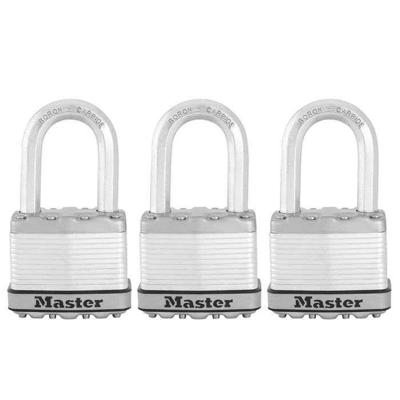 Masterlock 3 x 50mm keyed alike padlocks with treated steel body for weather resi - M5EURTRILF Masterlock 3 x 50mm keyed alike padlocks with treated steel body for weather resi - M5EURTRILF