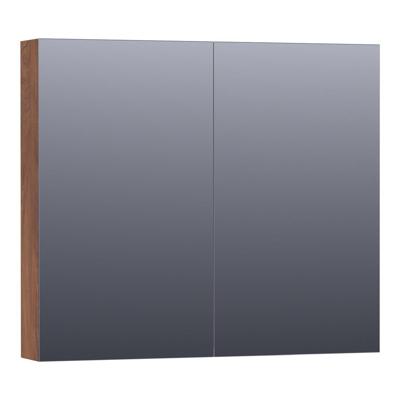 Brauer Impress Spiegelkast 80 cm - zonder Verlichting - Met 2 Dubbelzijdige Spiegeldeuren - Forest Cacao