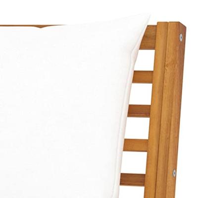 Tuinbank met crmekleurig kussen 114,5 cm massief acaciahout