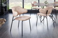 Design stoel VOGUE champagne grijs fluweel zwart metalen poten - 43152 - thumbnail