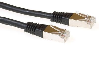 ACT Zwarte 10 meter LSZH SFTP CAT6A patchkabel met RJ45 connectoren