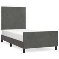 Bedframe zonder matras 100x200 cm fluweel donkergrijs - thumbnail