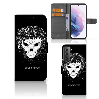 Telefoonhoesje met Naam Samsung Galaxy S21 Plus Skull Hair Telefoonhoesje met Naam Samsung Galaxy S21 Plus Skull Hair