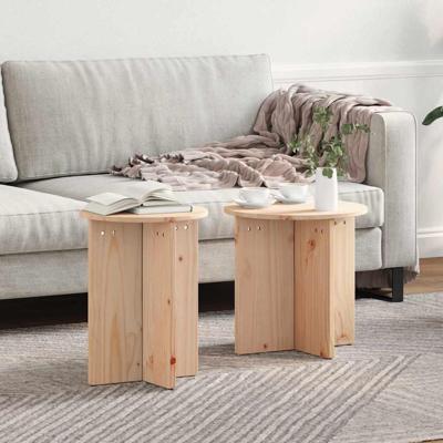 Salontafel 2 pcs Naturel 41,5 x 41,5 x 41 cm Massief grenenhout