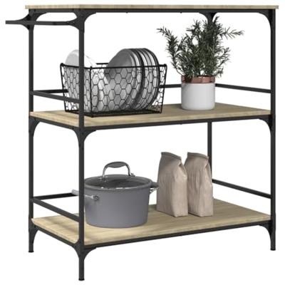 Keukentrolley 100,5x50x105 cm bewerkt hout sonoma eikenkleurig