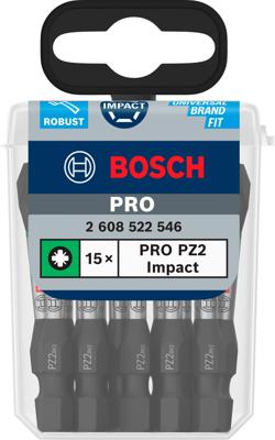 Bosch Accessoires pro pozidriv slagschroefbit | pz2 | 55 mm | 15 stuks - 2608522546 Bosch Accessoires pro pozidriv slagschroefbit | pz2 | 55 mm | 15 stuks - 2608522546