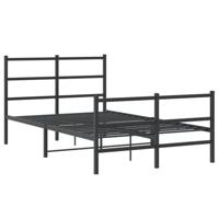 Bedframe met hoofd- en voeteneinde metaal zwart 120x190 cm - thumbnail