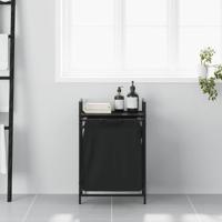 Wasmand 1 vak met plank zwart eikenkleurig - thumbnail