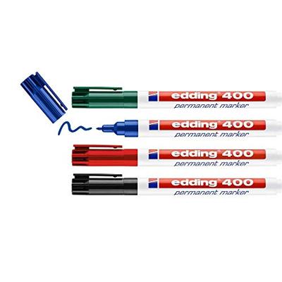Edding 400 4-400-4-1999 Permanent marker Zwart, Rood, Blauw, Groen Watervast: Ja
