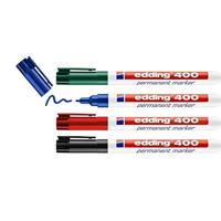 Edding 400 4-400-4-1999 Permanent marker Zwart, Rood, Blauw, Groen Watervast: Ja - thumbnail