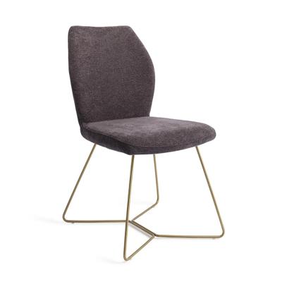 Jesper Home Ikata eetkamerstoel Almost Black beehive gold