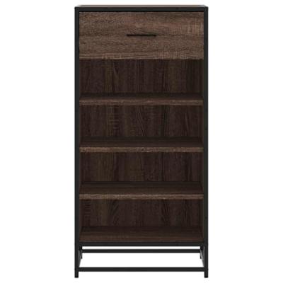 VidaXL Schoenenrek 48x38x97,5 cm bewerkt hout bruin eikenkleurig