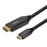 LINDY 43369 HDMI-kabel USB-C Adapterkabel USB-C stekker, HDMI-A-stekker 3.00 m Zwart 8K UHD - thumbnail