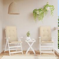 VidaXL Tuinstoelkussens 2 st hoge rug 120x50x3 cm stof beige - thumbnail