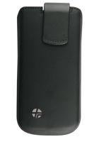 MDA HOUTREXTAIPH5 zwart etui echt leer beschermhoes met automatische uittrekhulp voor Apple iPhone 5 - thumbnail