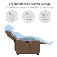 Sta-op-massagestoel elektrisch verstelbaar stof bruin - thumbnail