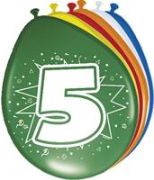 Folat BV Cijfer ballonnen 5 jaar, 8st. - thumbnail