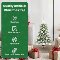 VidaXL Kerstboom met 150 led met standaard groen 65 cm pe - thumbnail