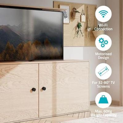 Gemotoriseerde TV-Standaard | 37 - 80 " | Maximaal schermgewicht: 60 kg | Ingebouwd Kastontwerp | Hefbereik: 68 - 158 cm | Afstandbestuurbaar | ABS / Staal | Zwart - thumbnail