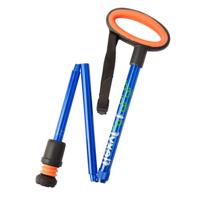 Flexyfoot wandelstok Blauw met ovale handvat opvouwbaar - thumbnail