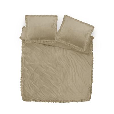RoyalTextile - Velvet Ruffles Dekbedovertrek - Taupe - 240 x 220 RoyalTextile - Velvet Ruffles Dekbedovertrek - Taupe - 240 x 220