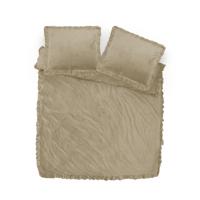 RoyalTextile - Velvet Ruffles Dekbedovertrek - Taupe - 240 x 220 - thumbnail