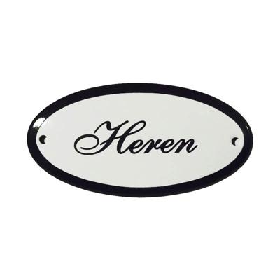 Deurbord emaille ovaal gebold Heren