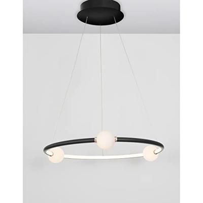 Lyora HanglampCelia zwart met wit rond horizontaal - 9820601
