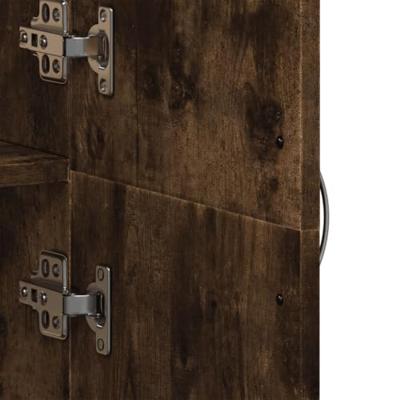 Archiefkast 60x32x153 cm bewerkt hout gerookt eikenkleurig