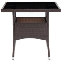 5-delige Tuinset poly rattan en gehard glas bruin - thumbnail