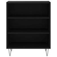 Dressoir 57x35x70 cm bewerkt hout zwart - thumbnail